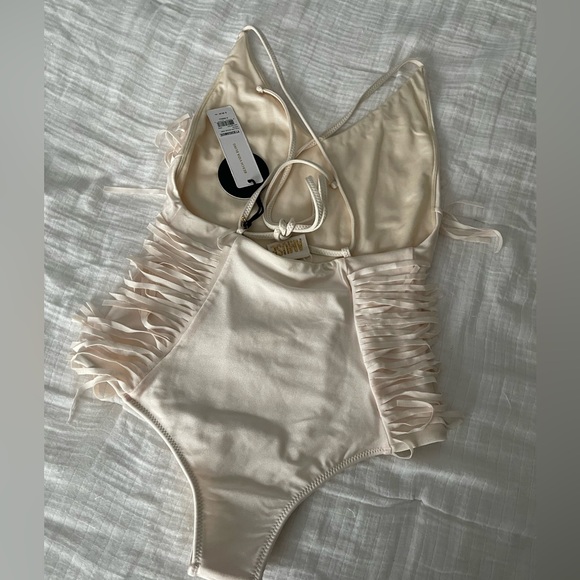 🎁NWT Free People x Amuse society one piece fringe swimsuit - Picture 10 of 13